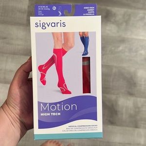 Sigvaris motion high tech compression stockings 20-30 mmhg ML knee high red